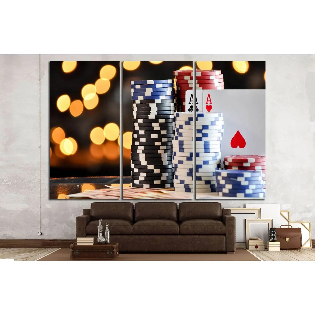 Poker Chips №725 Ready To Hang Canvas Print 3