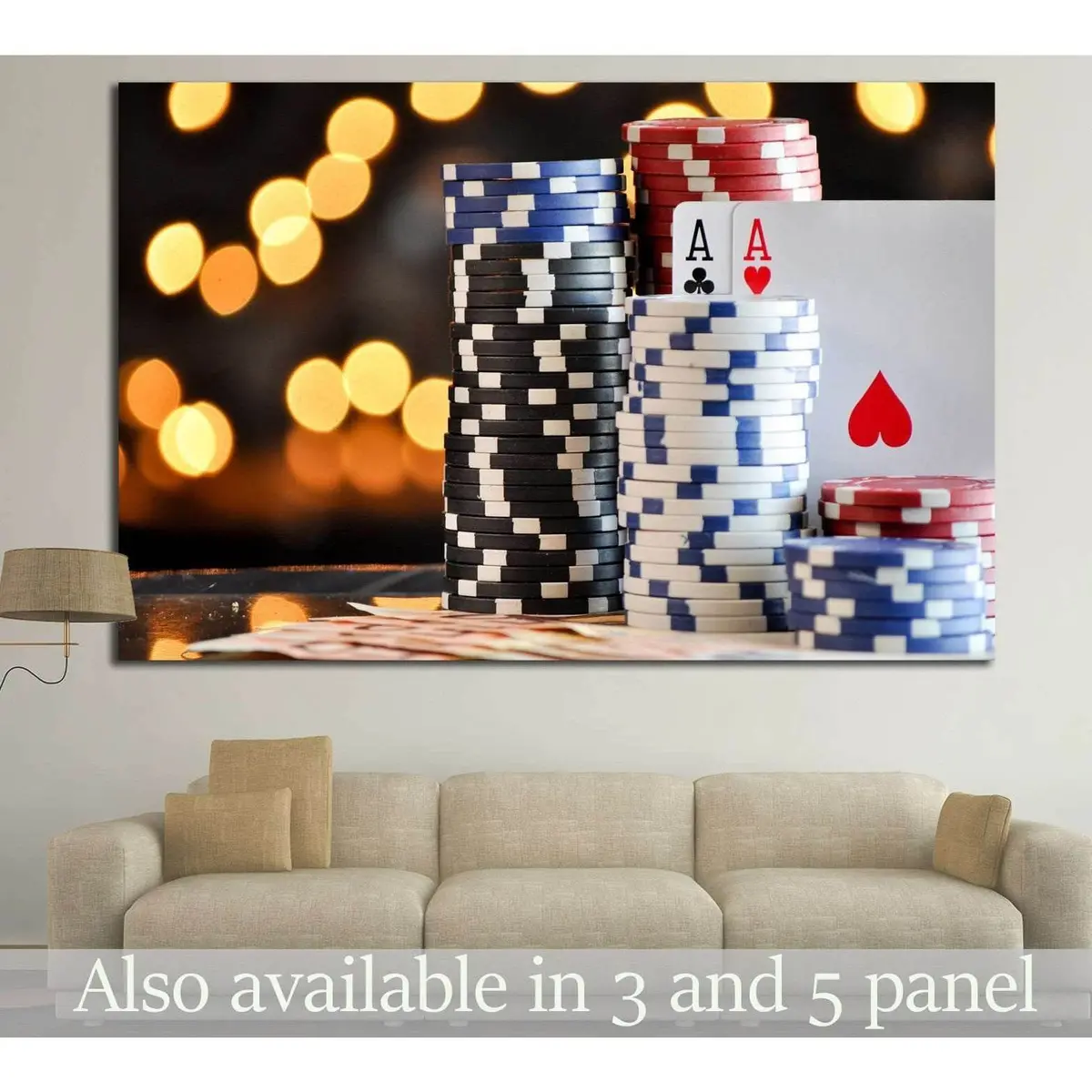 Poker Chips №725 Ready To Hang Canvas Print 1