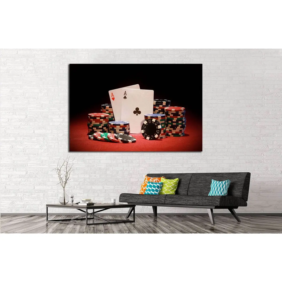 Poker Chips And Playing Cards №543 Ready To Hang Canvas Print 2