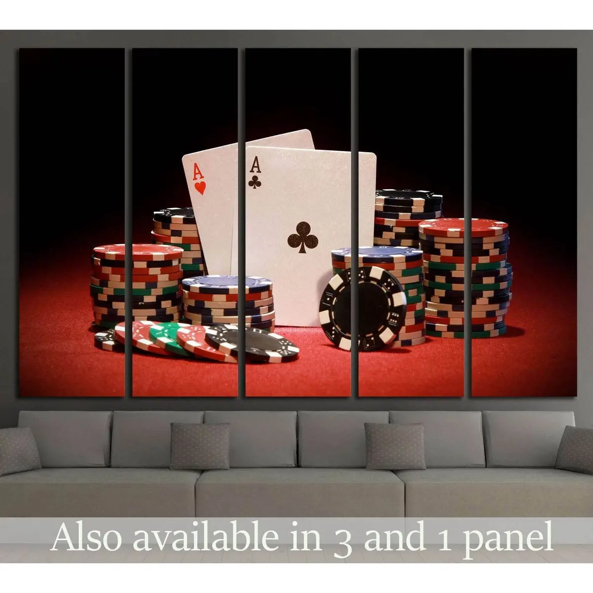 Poker Chips And Playing Cards №543 Ready To Hang Canvas Print 1