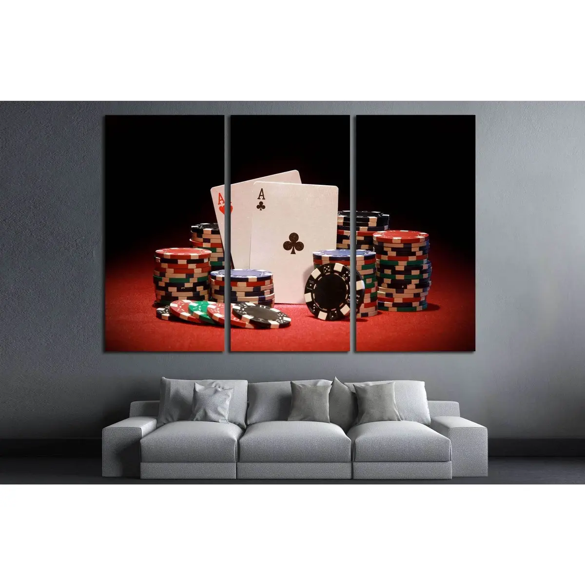 Poker Chips And Playing Cards №543 Ready To Hang Canvas Print 3