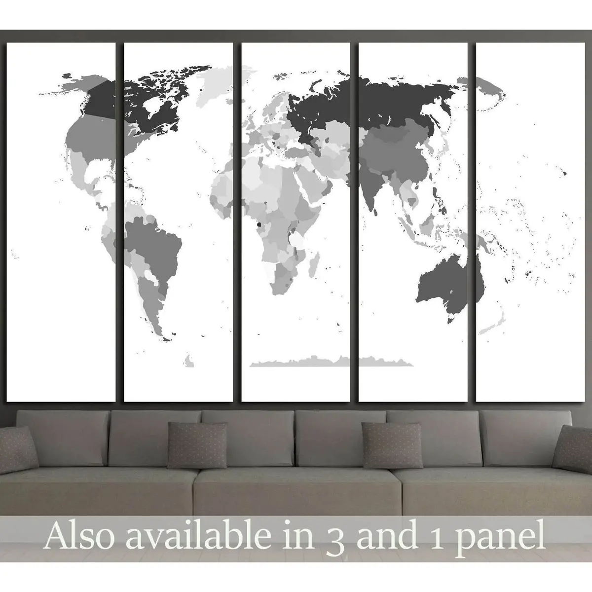 Political Map Of The World №1928 Ready To Hang Canvas Print 1