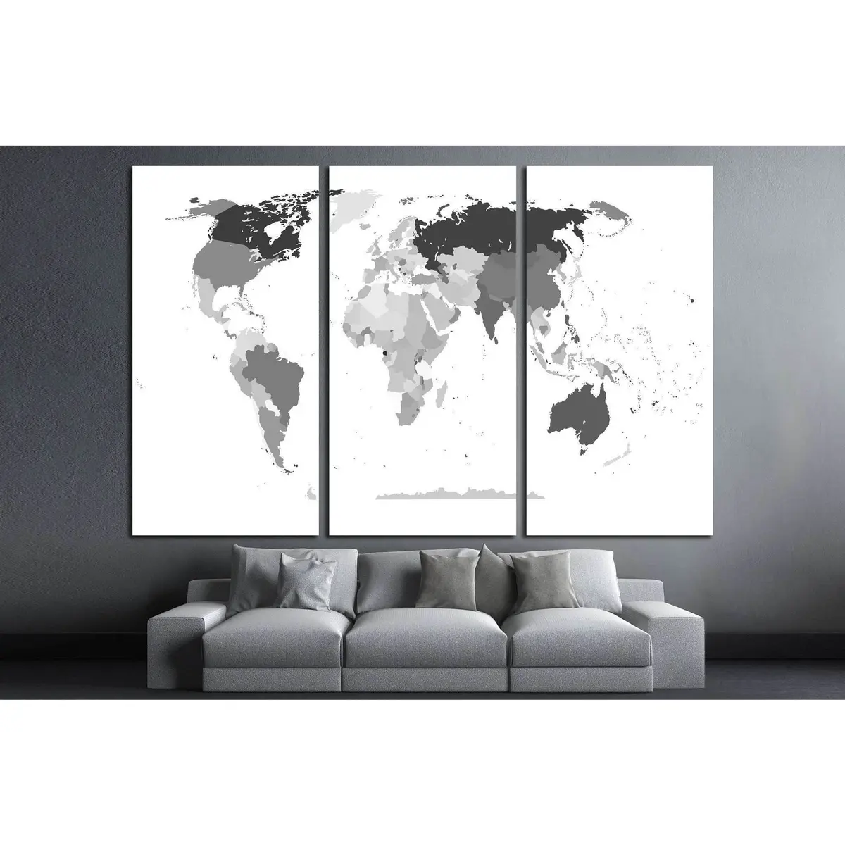 Political Map Of The World №1928 Ready To Hang Canvas Print 2