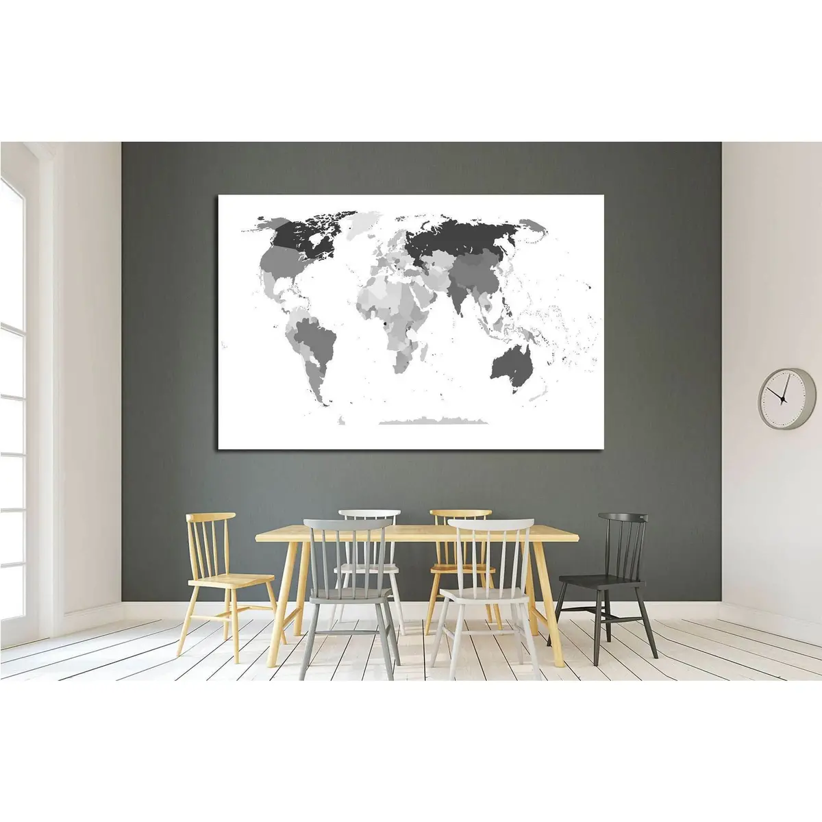 Political Map Of The World №1928 Ready To Hang Canvas Print 3