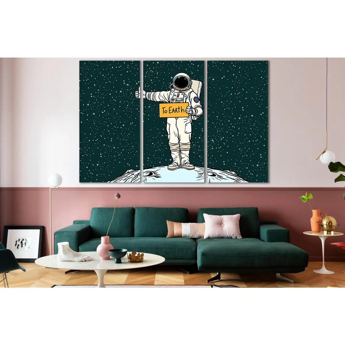 Pop Art Astronaut Hitch Rides On Earth №Sl544 Ready To Hang Canvas Print 5