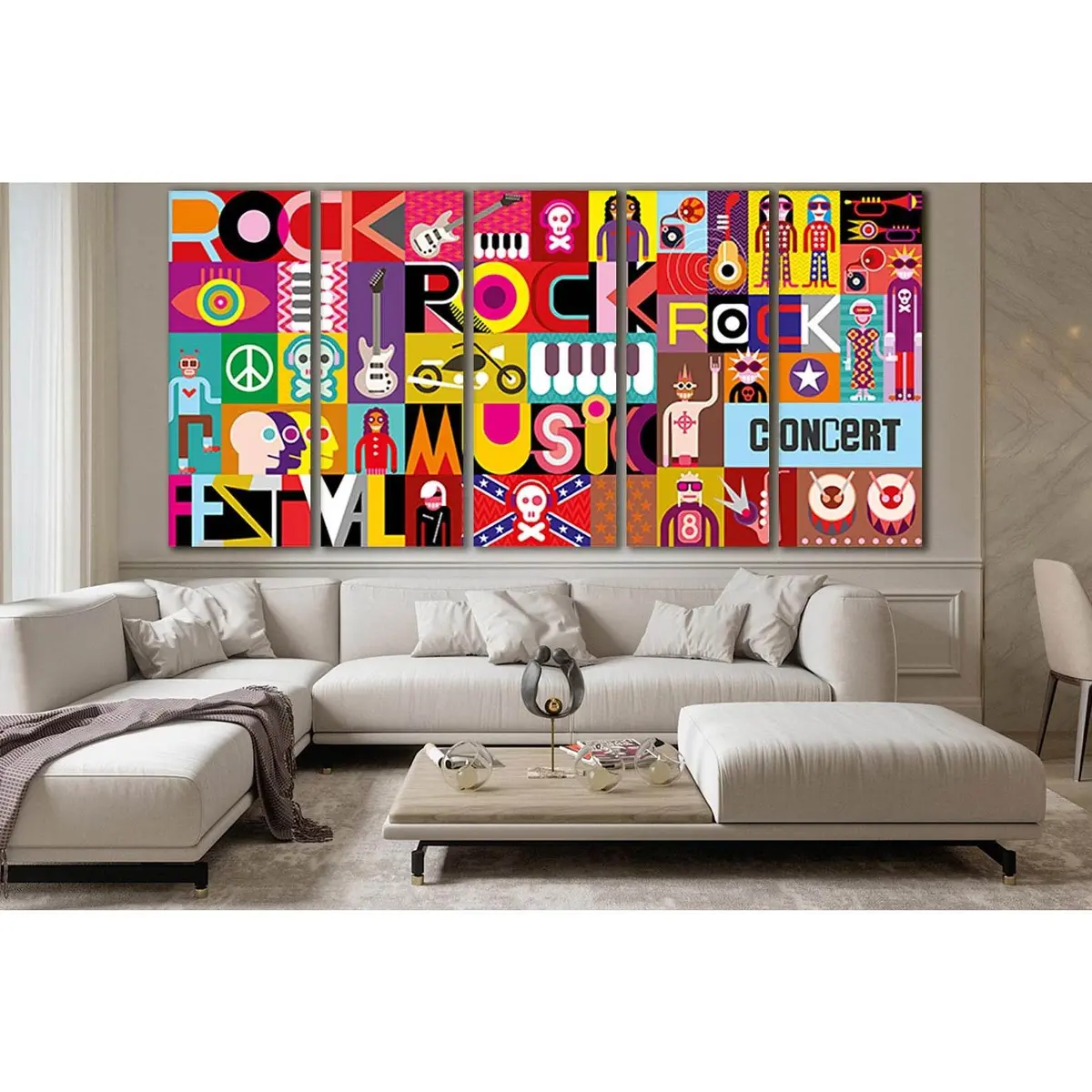 Pop Art Music Collage SL532 — Ready-to-Hang Canvas Wall Art - Image 3