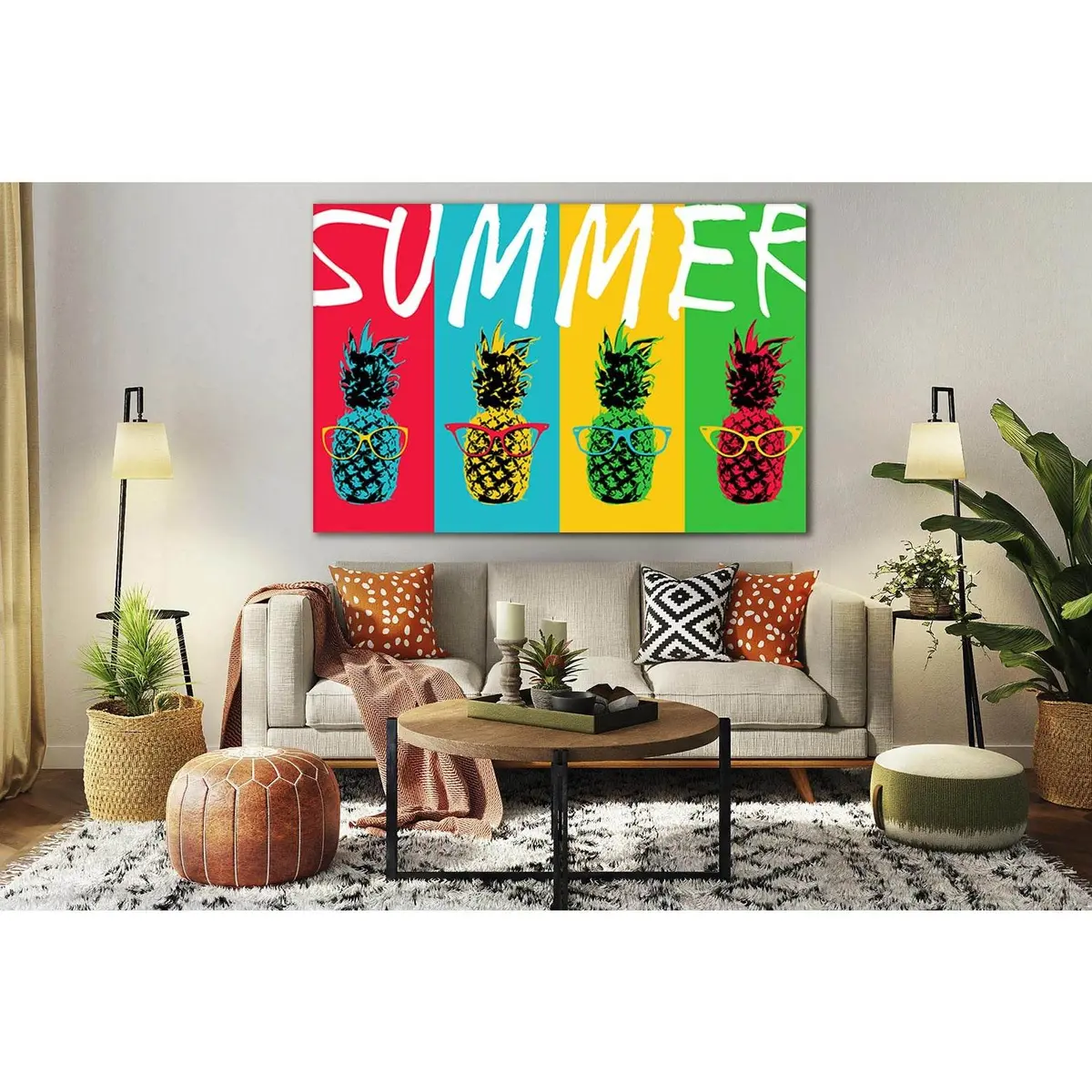 Pop Art Pineapple With Glasses №Sl542 Ready To Hang Canvas Print 1