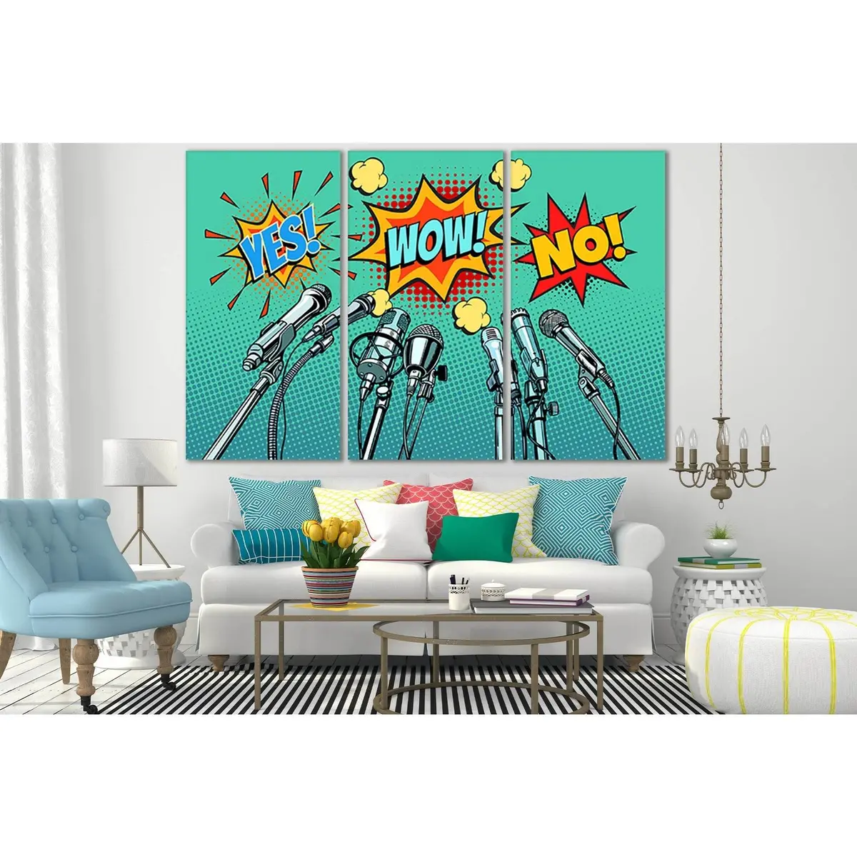 Pop Art Press Conference Microphones №Sl543 Ready To Hang Canvas Print 5