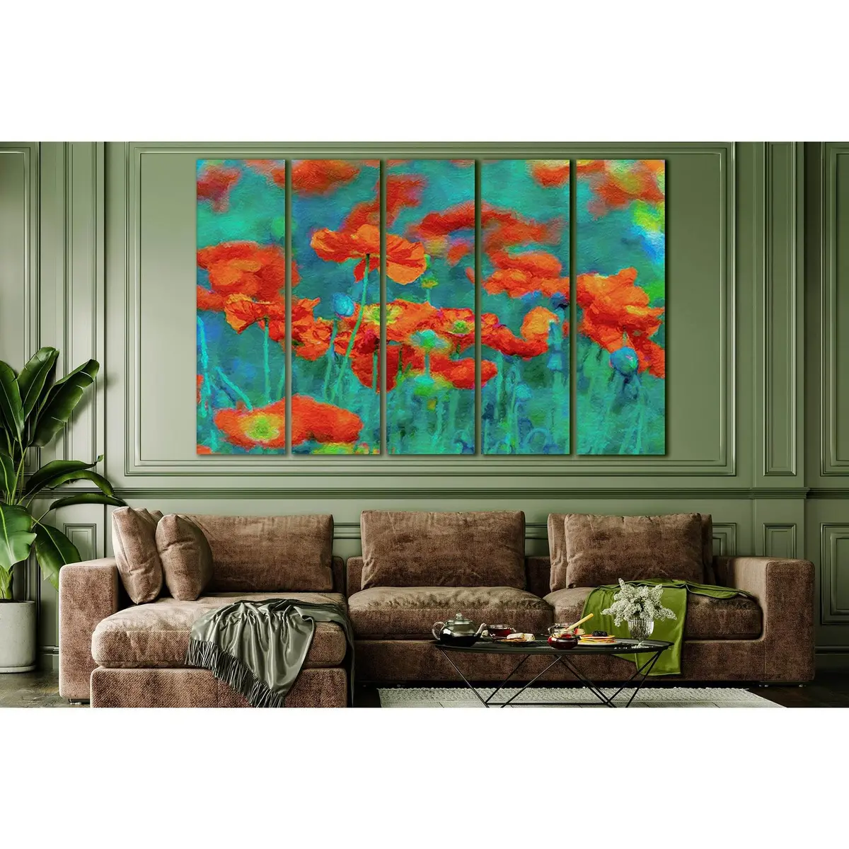 Poppy Field Oil Painting SL564 – Premium Ready-to-Hang Canvas Art - Image 3