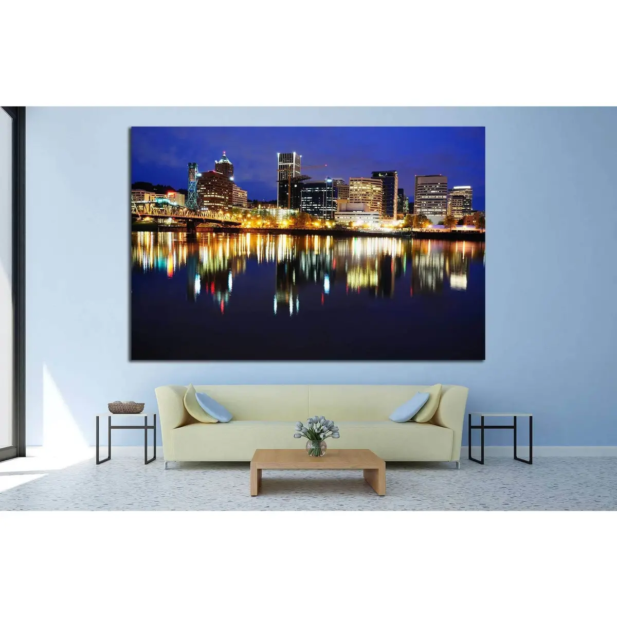 Portland Skyline №769 Ready To Hang Canvas Print 3