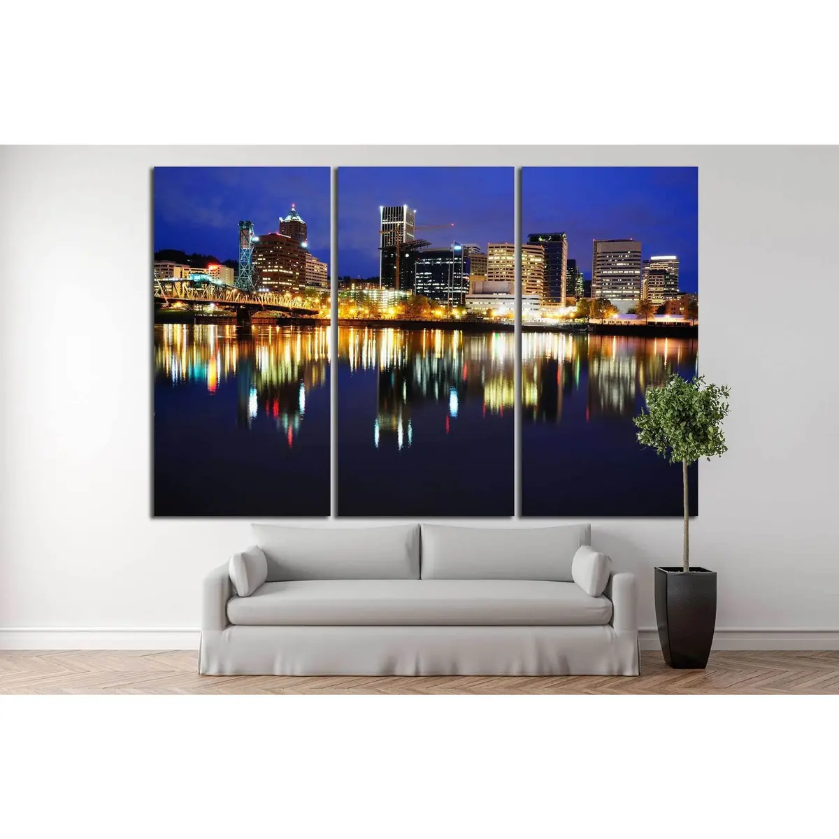 Portland Skyline №769 Ready To Hang Canvas Print 5