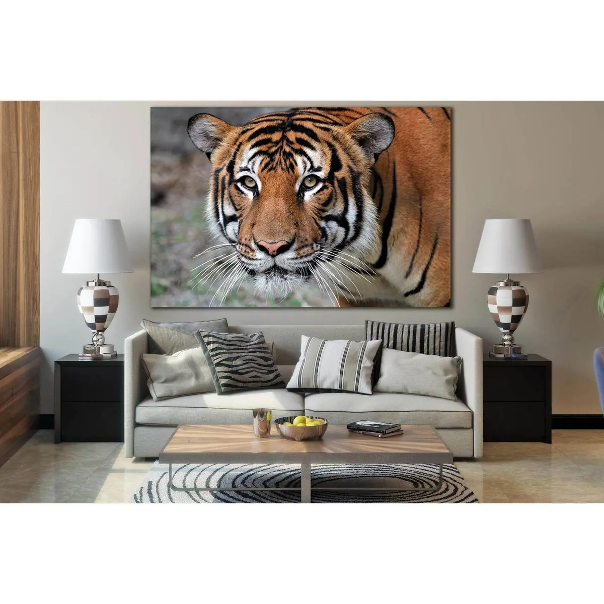 Portrait Of A Tiger №Sl1009 Ready To Hang Canvas Print 1