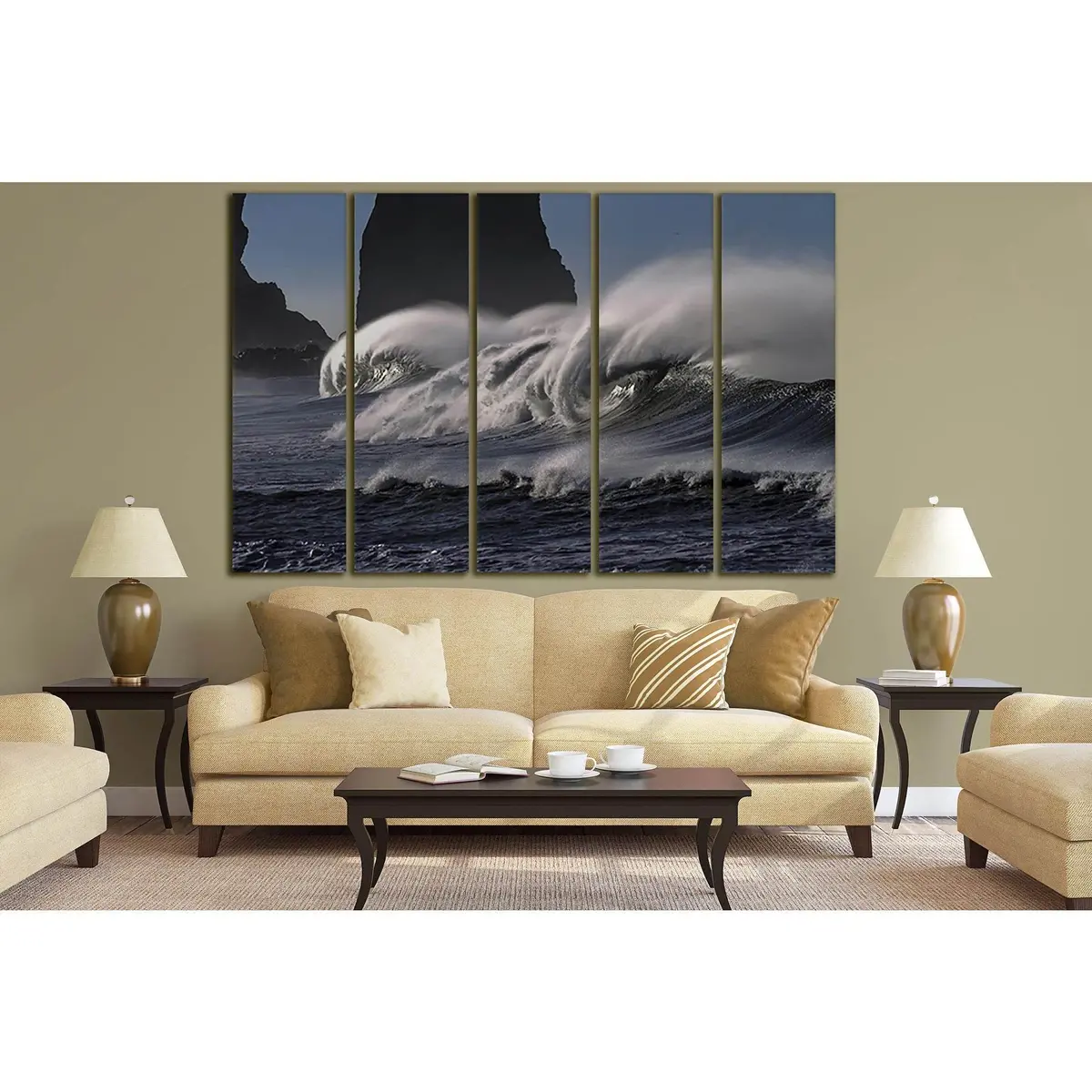 Dramatic Ocean Waves Canvas Art №SL189 – Premium Ready-to-Hang Wall Decor