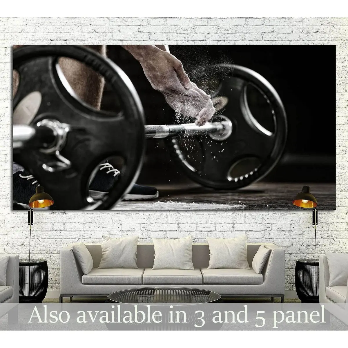 Powerlifter Hand In Talc Preparing To Bench Press №1389 Ready To Hang Canvas Print 1