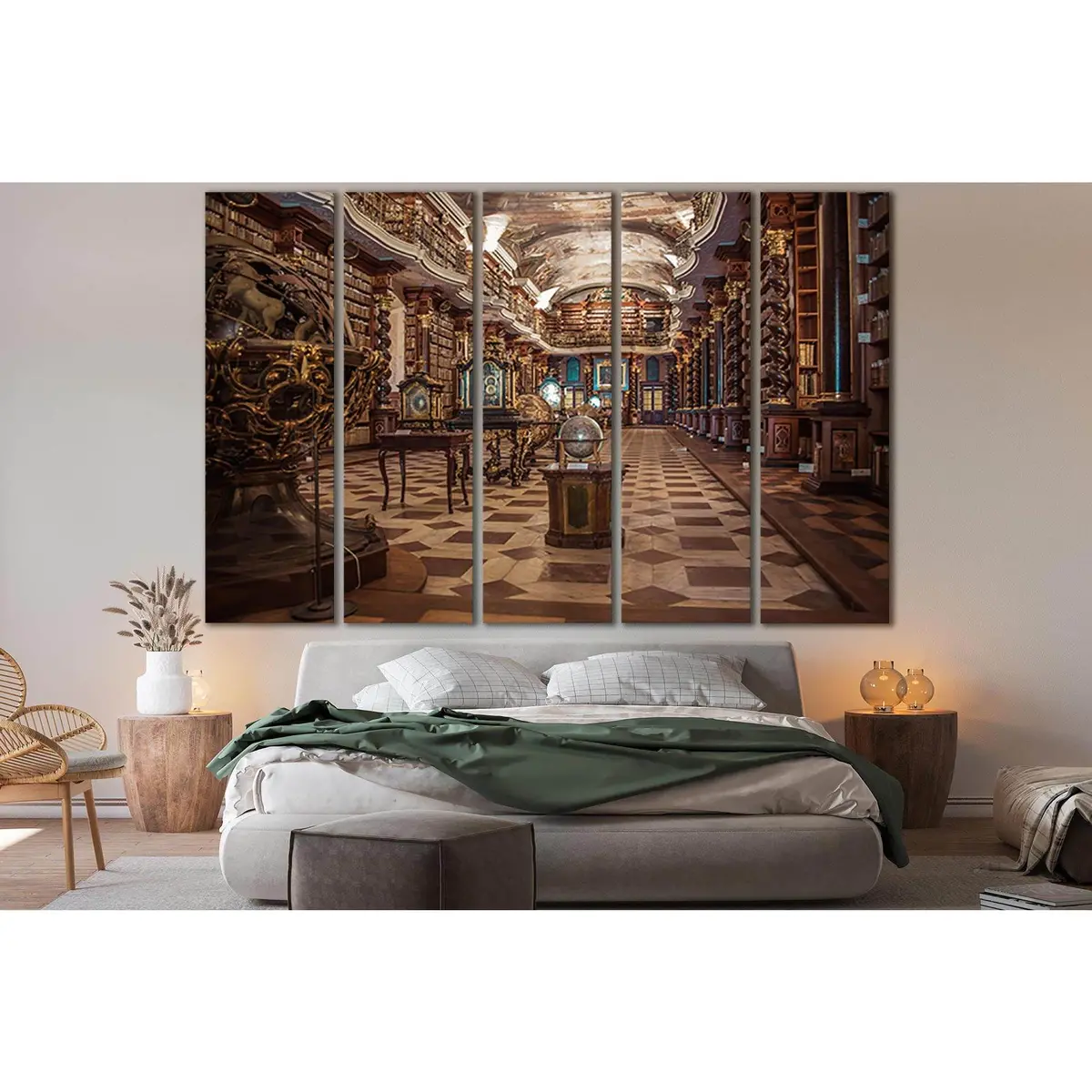Prague Science Library SL1393 Canvas Wall Art Print - Image 3