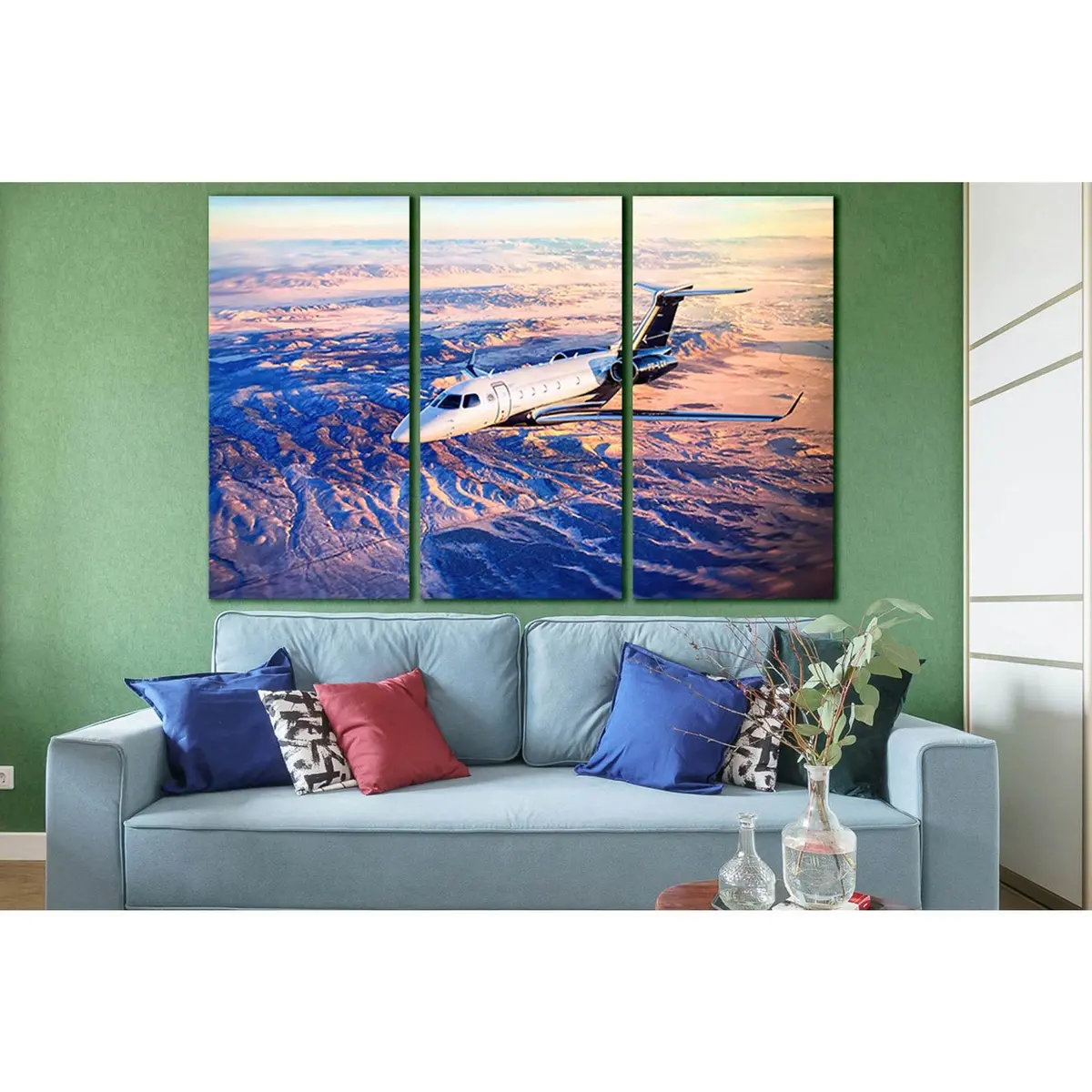 Private Plane Flies Over The Mountains №Sl1435 Ready To Hang Canvas Print 5
