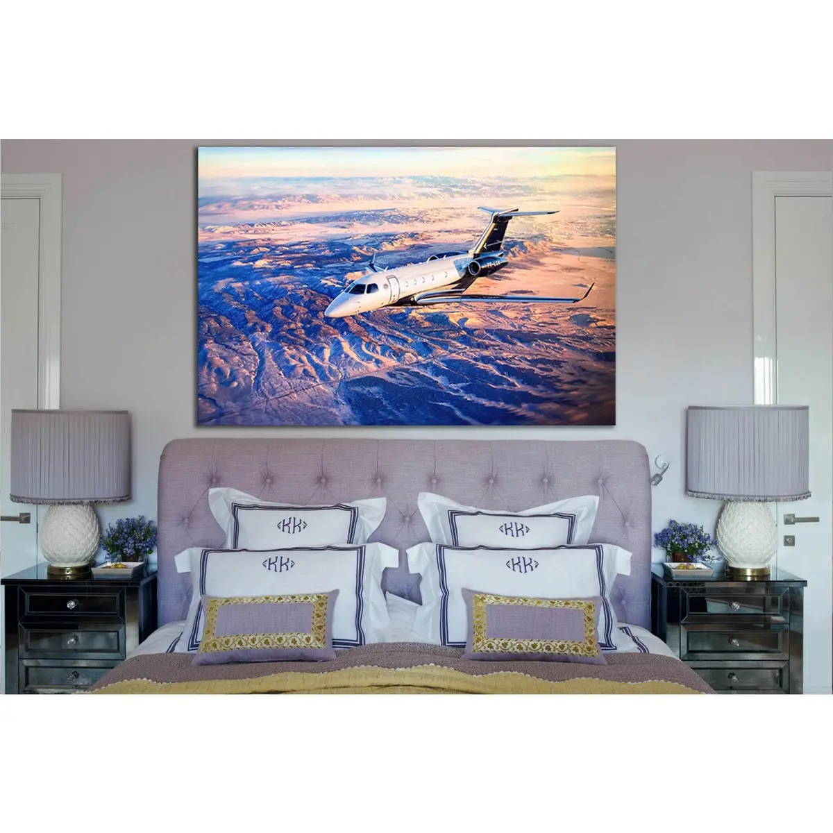 Private Plane Flies Over The Mountains №Sl1435 Ready To Hang Canvas Print 1