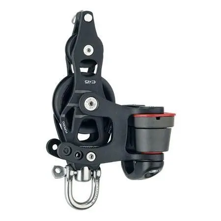 Harken 45Mm Aluminum Element Fiddle Block — Swivel, Becket, Cam Cleat 6234 1