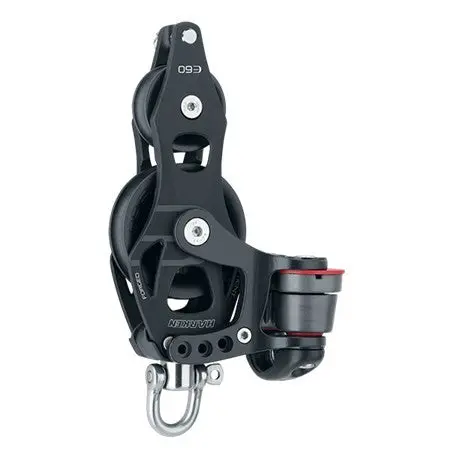 Harken 60Mm Aluminum Element Fiddle Block — Swivel, Becket, Cam Cleat 6264 1