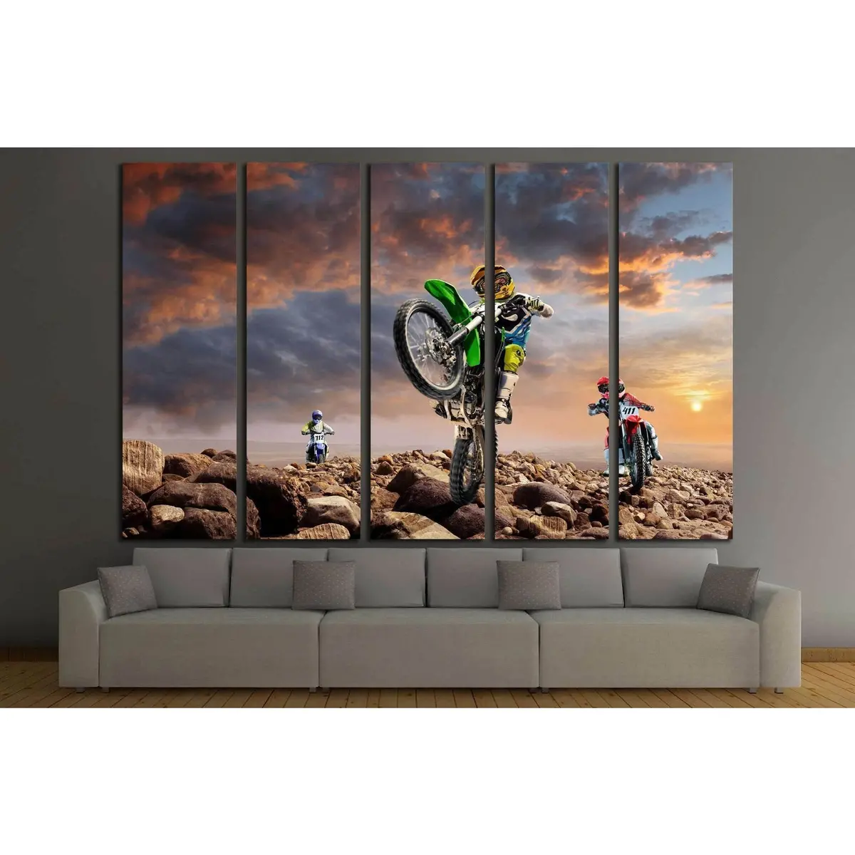 Vulcan #1890 Dirt Bike Rider Canvas Wall Art – Premium Ready-to-Hang Print - Image 3