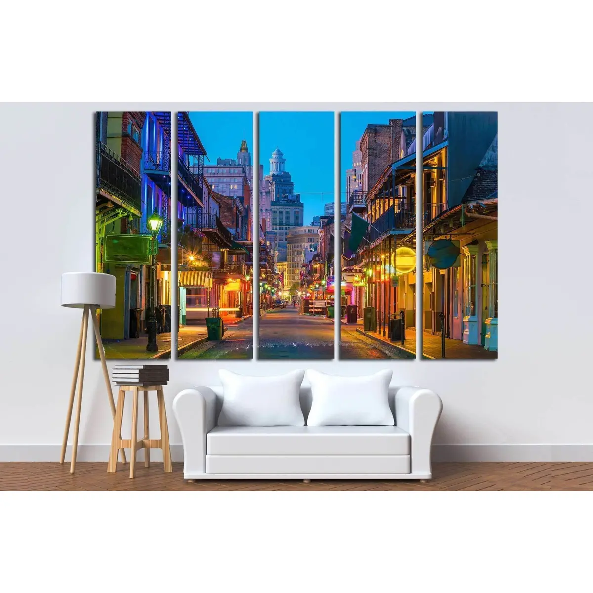 Neon-Lit Pubs and Bars in New Orleans' French Quarter – Ready-to-Hang Canvas Wall Art #2098 - Image 3