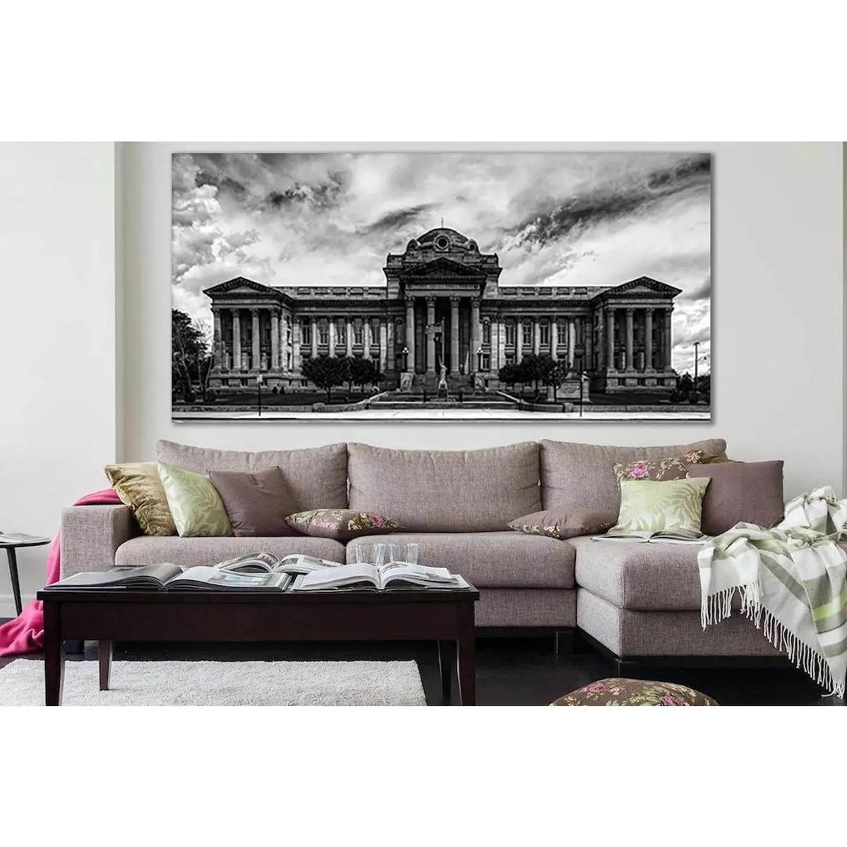 Pueblo County Courthouse Black End White №Sl865 Ready To Hang Canvas Print 1