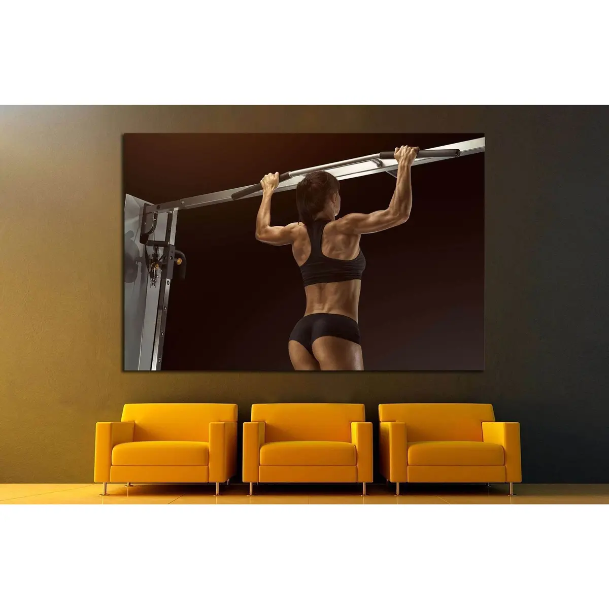 Pull Up Workout Exercise №1390 Ready To Hang Canvas Print 3