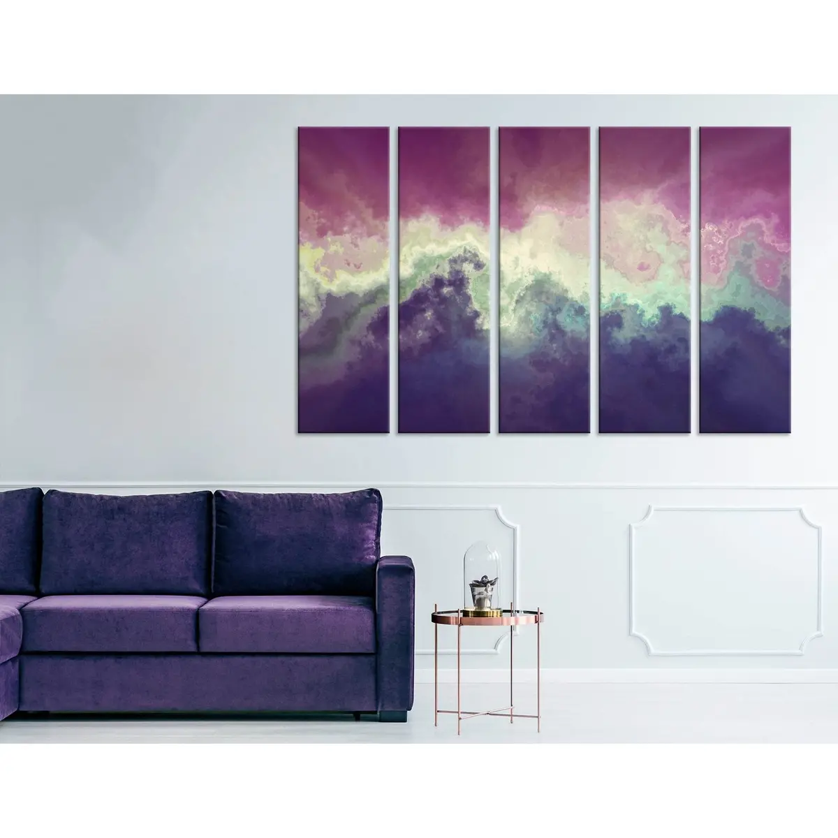 Vibrant Purple & Crimson Abstract Canvas Art Print №04310