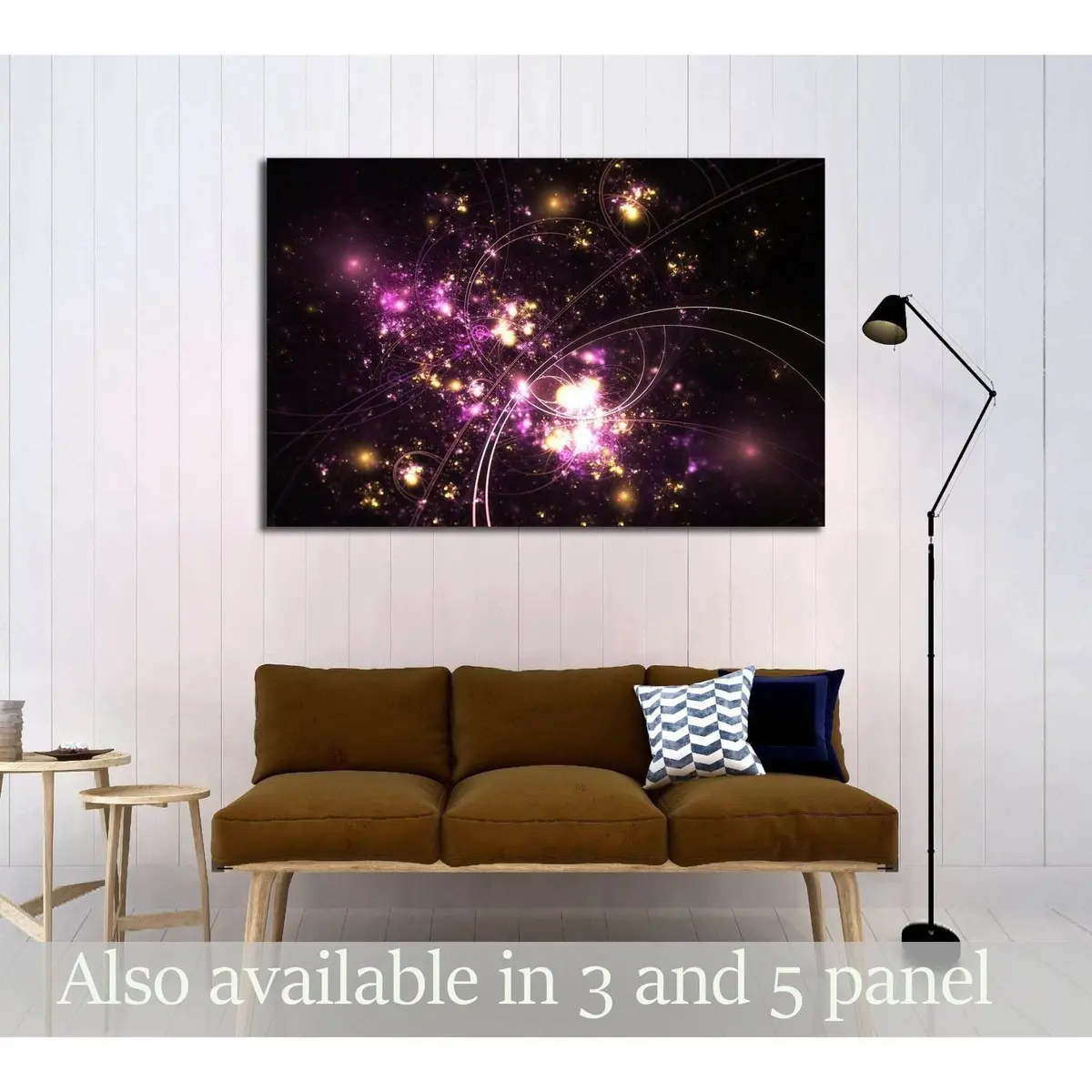 Purple And Gold Fractal Machine №3017 Ready To Hang Canvas Print 1