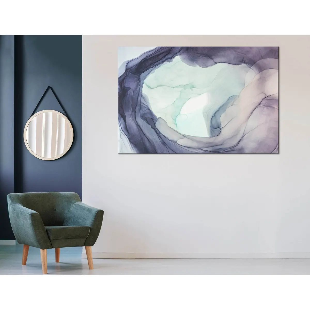 Purple And Light Green Abstract №04312 Ready To Hang Canvas Print 1
