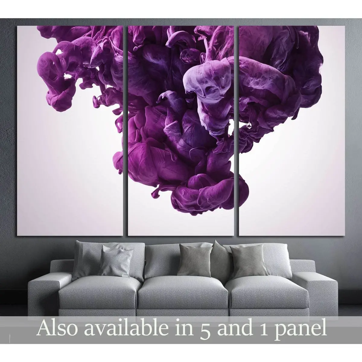 Purple Paint Splash. Abstract Background №2567 Ready To Hang Canvas Print 5