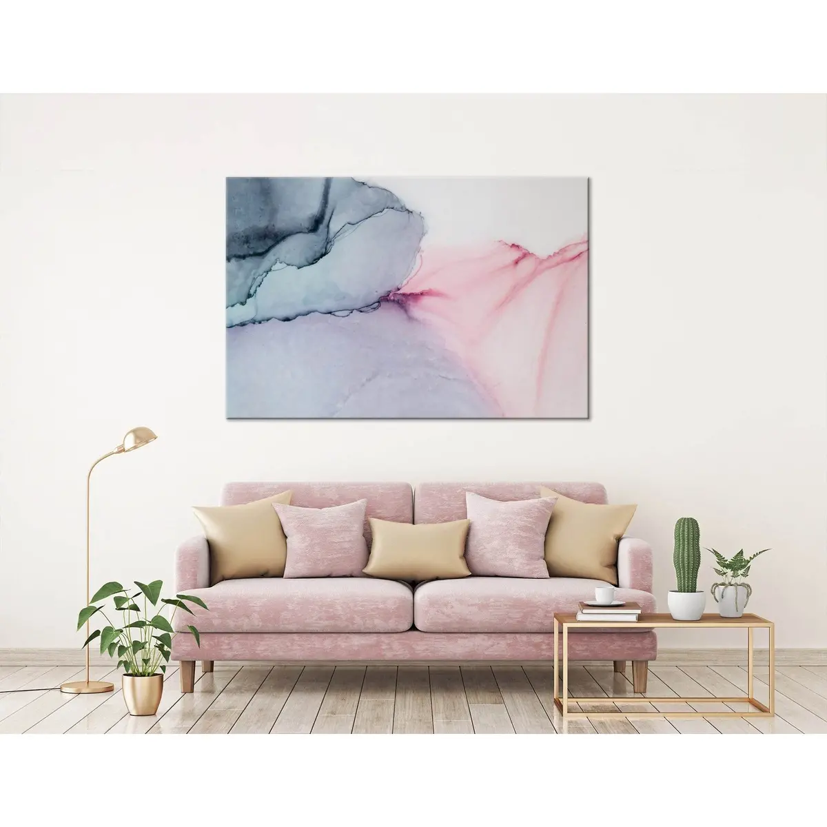 Purple, Pink And Blue Abstract №04354 Ready To Hang Canvas Print 1