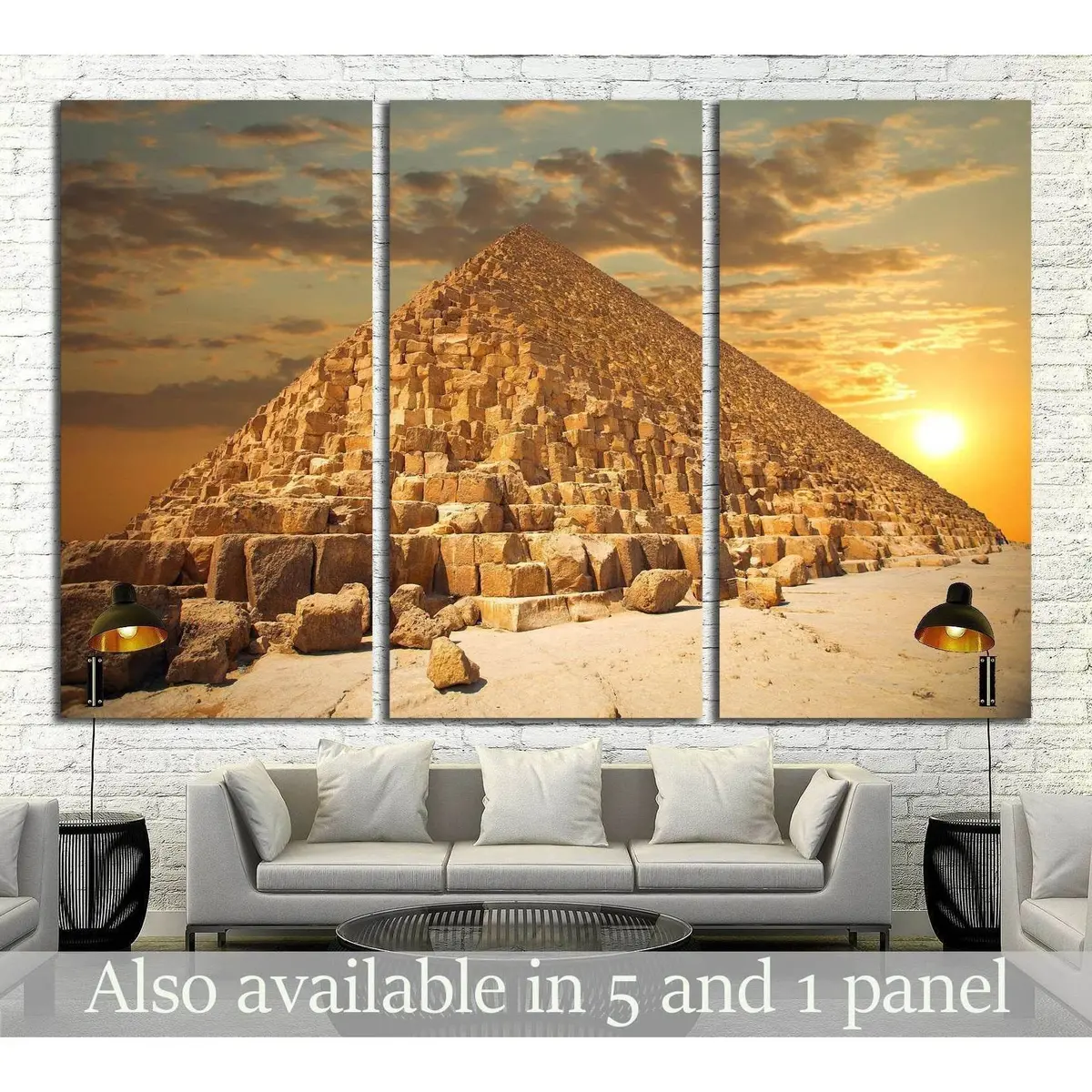 Pyramids Of The Pharaohs In Giza. Cairo, Egypt №2190 Ready To Hang Canvas Print 5