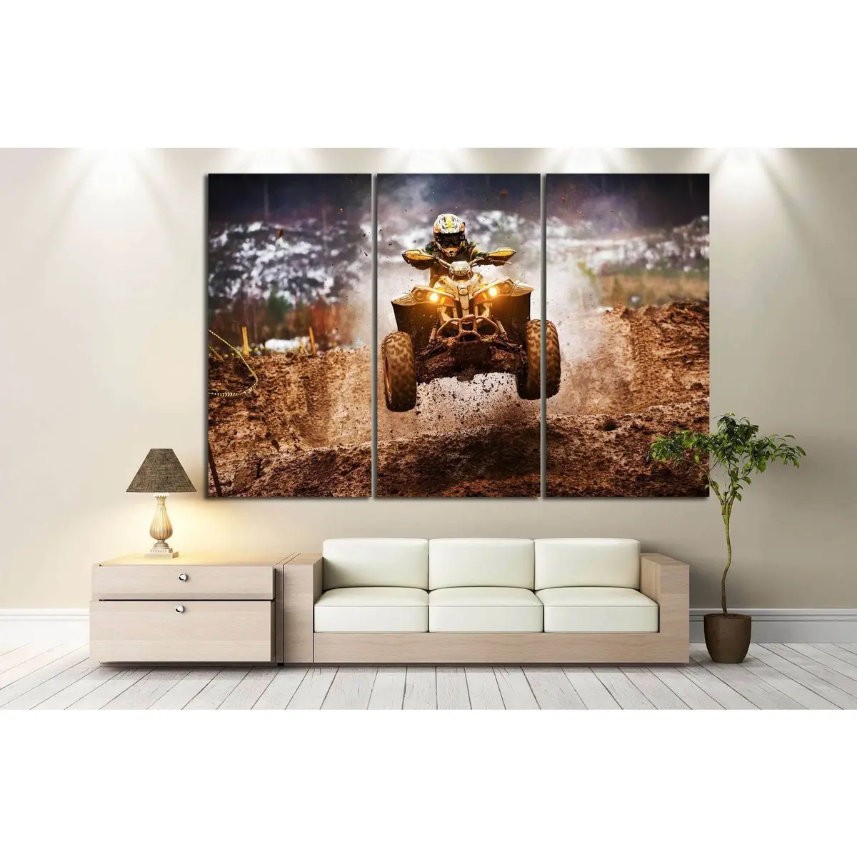 Quad Biker №149 Ready To Hang Canvas Print 5