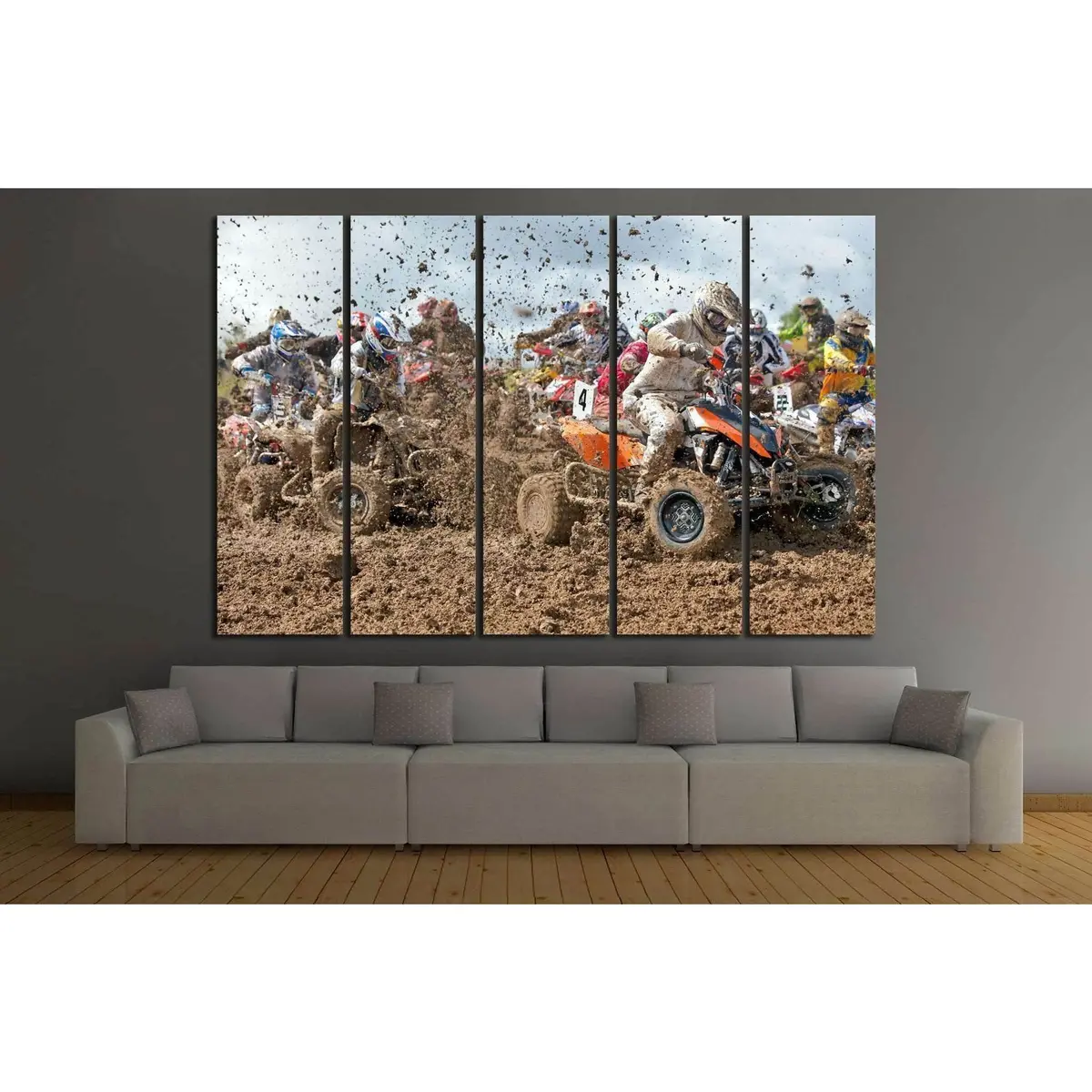 Quad Biker №150 Ready To Hang Canvas Print 3