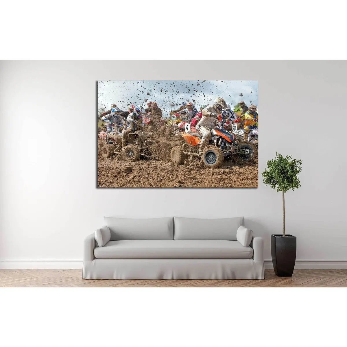 Quad Biker №150 Ready To Hang Canvas Print 2