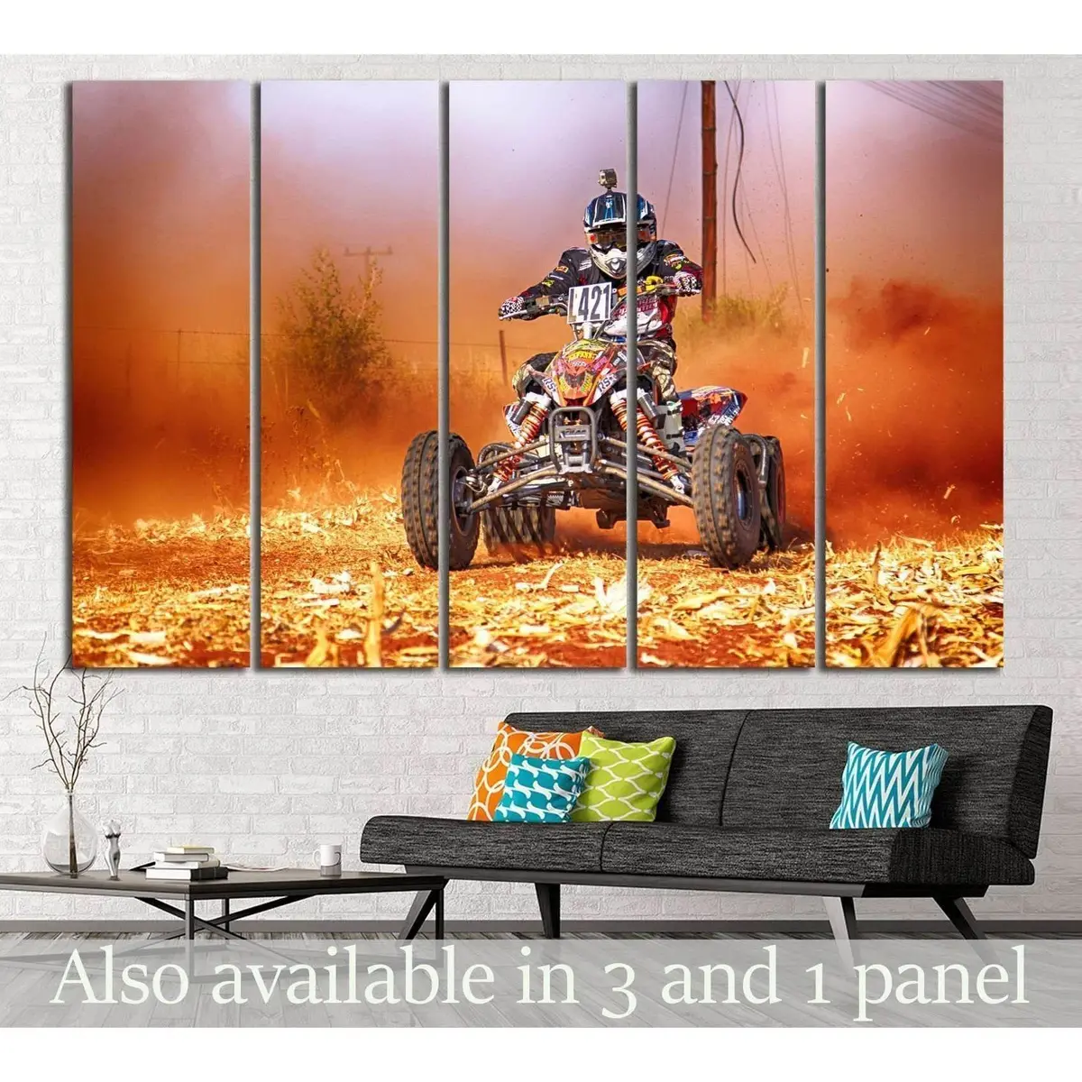 Quad Biker №151 Ready To Hang Canvas Print 1