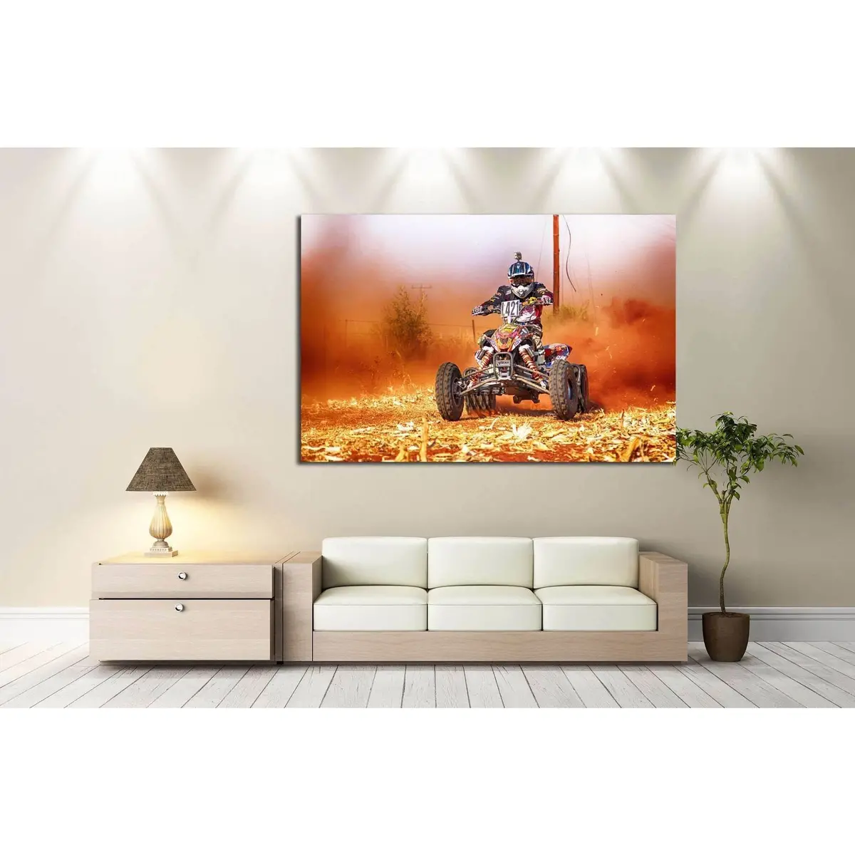 Quad Biker №151 Ready To Hang Canvas Print 3
