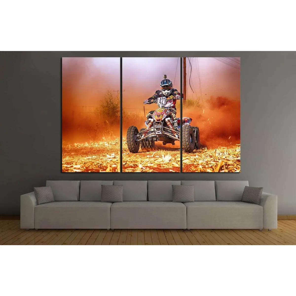 Quad Biker №151 Ready To Hang Canvas Print 2