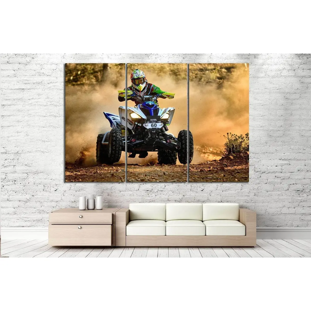 Quad Biker №153 Ready To Hang Canvas Print 5