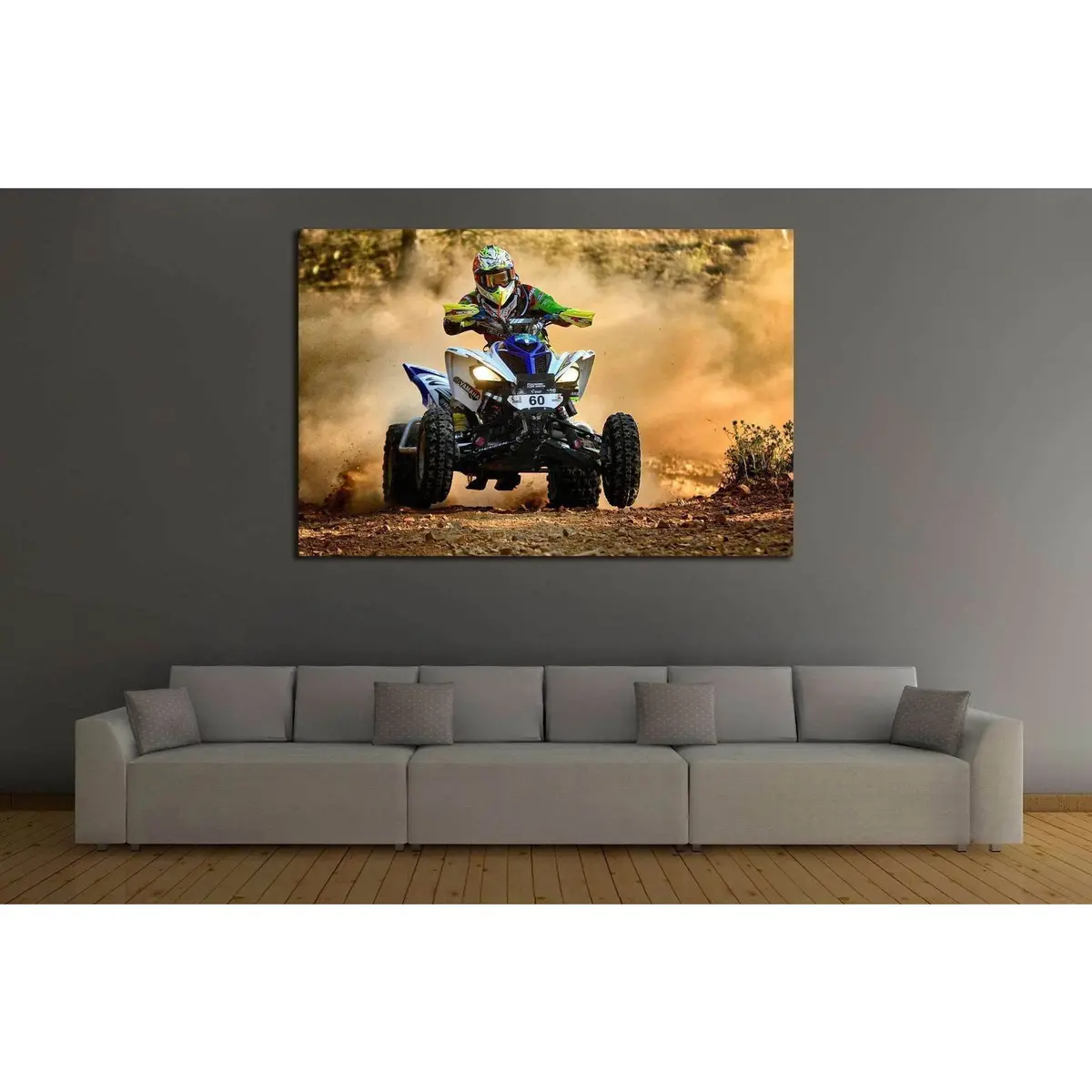 Quad Biker №153 Ready To Hang Canvas Print 3