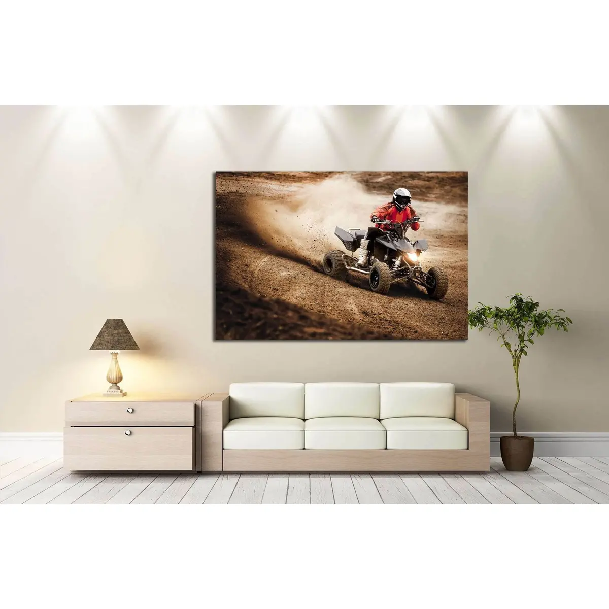Quad Biker №155 Ready To Hang Canvas Print 3