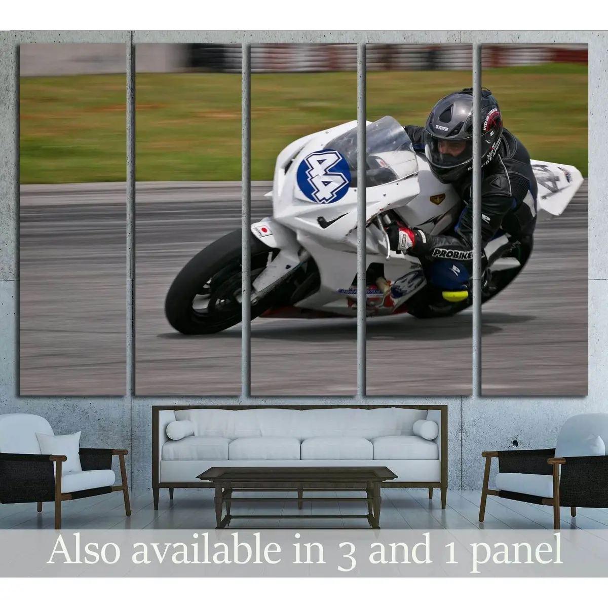 Ready-to-Hang Canvas Print: Ukrainian Superstock Championship Action at Chaika Motordrome