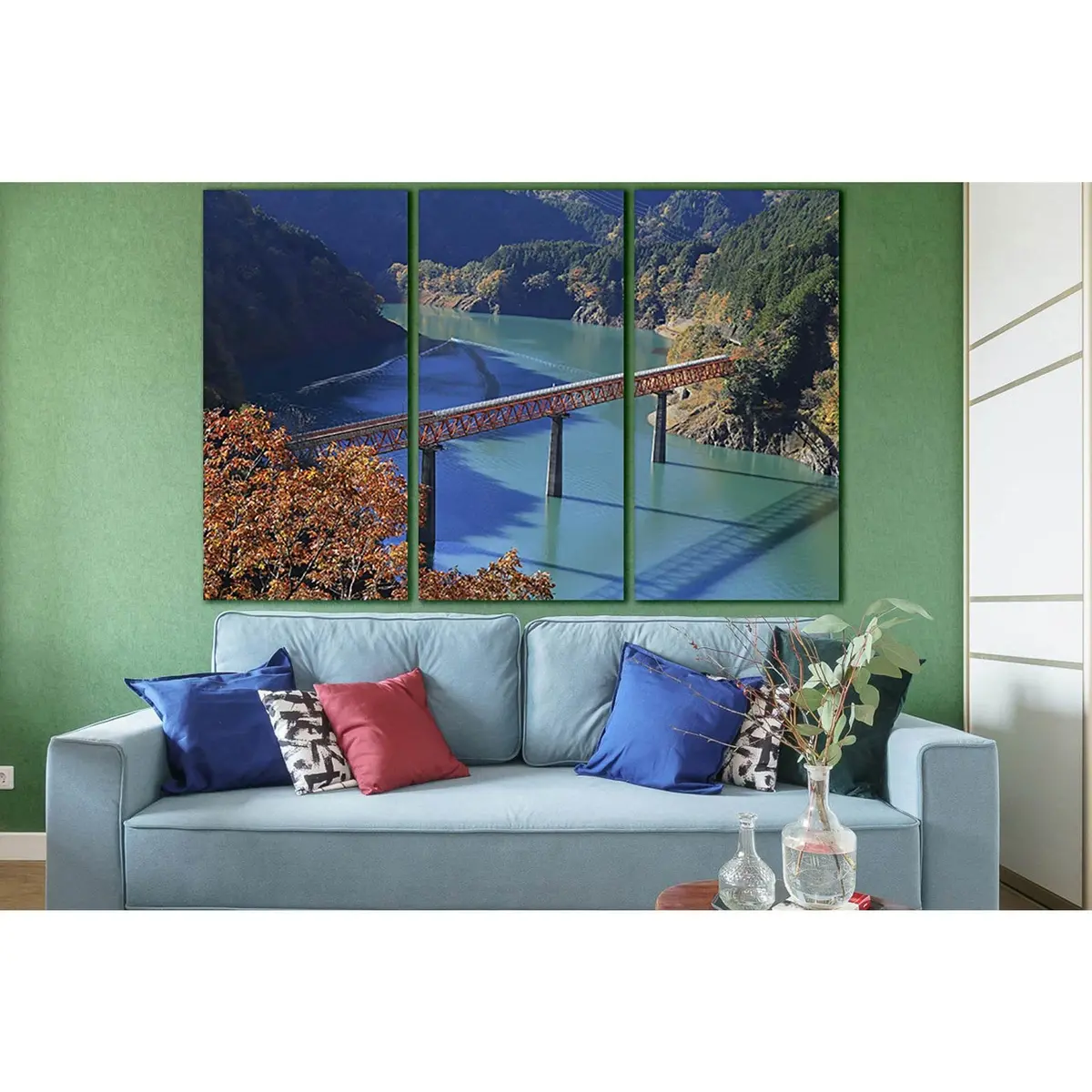 Railway Bridge Across The River №Sl1093 Ready To Hang Canvas Print 5