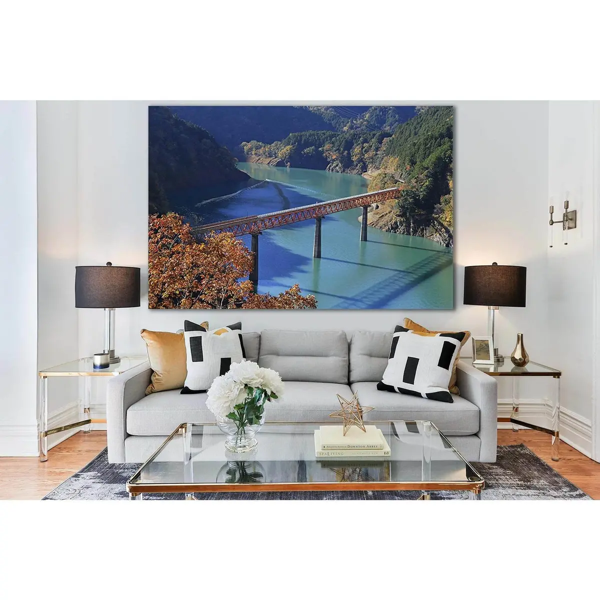 Railway Bridge Across The River №Sl1093 Ready To Hang Canvas Print 2