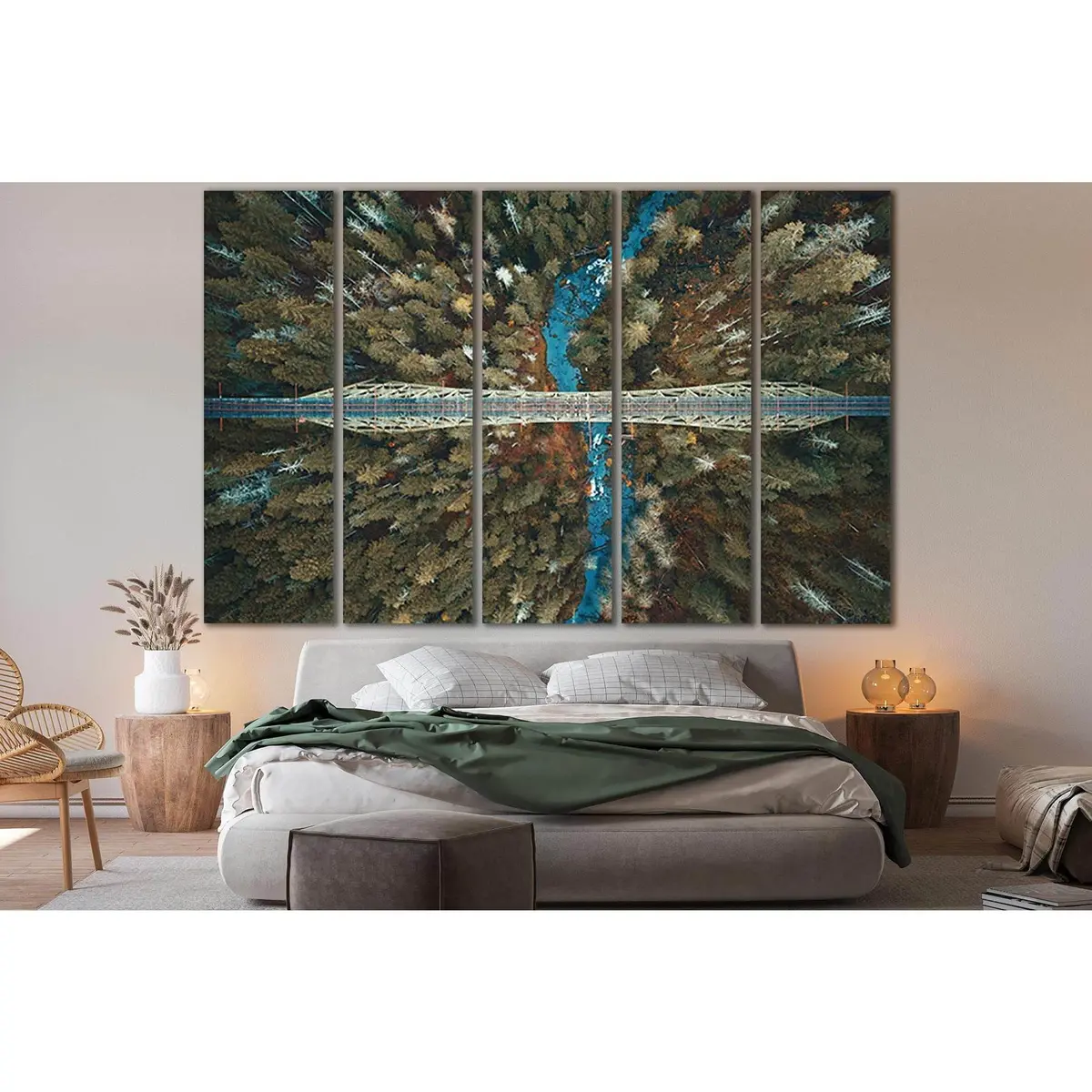 Top-View Railway Bridge Canvas Art №SL1145 – Premium Ready-to-Hang Wall Decor