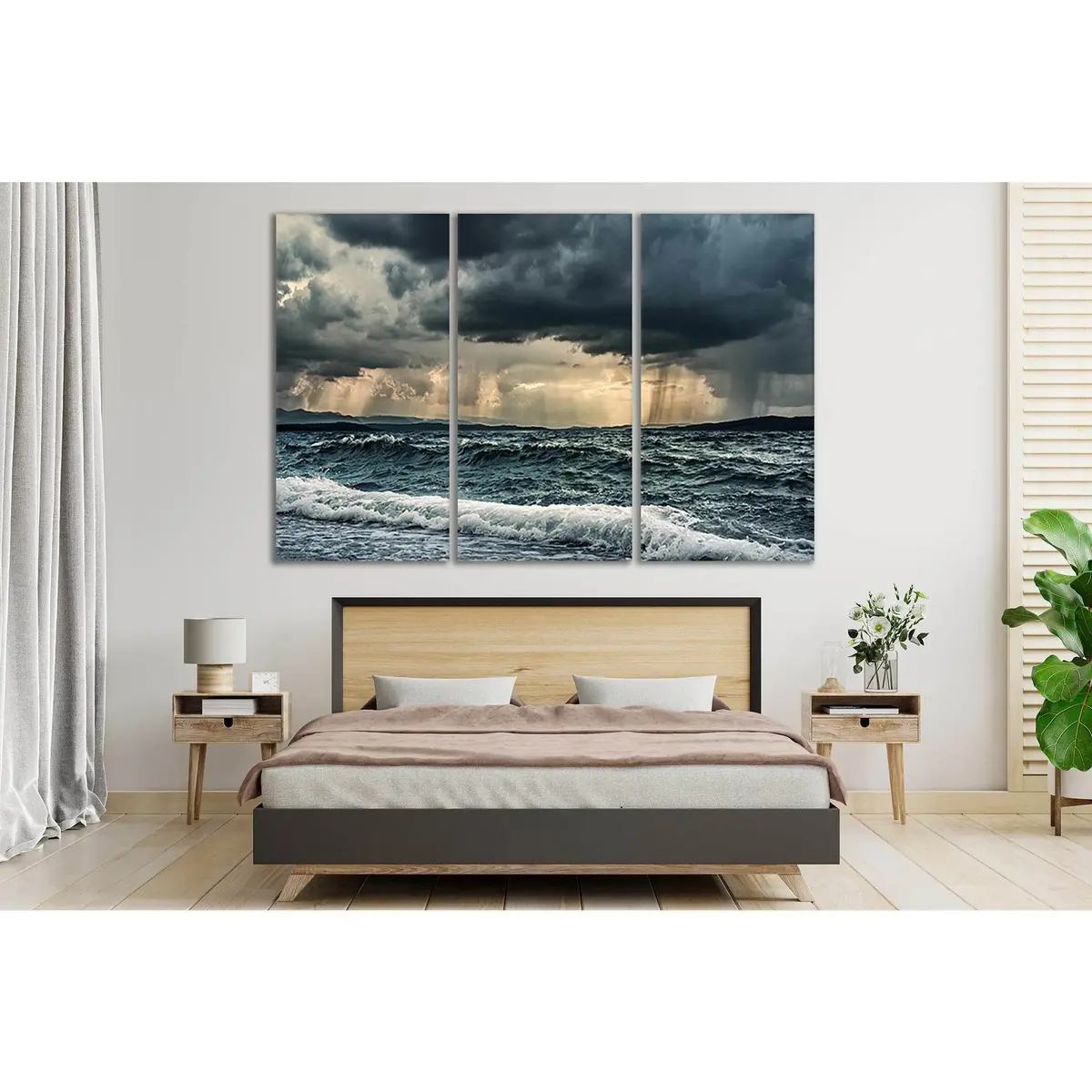 Rain Over Stormy Ocean №Sl54 Ready To Hang Canvas Print 5