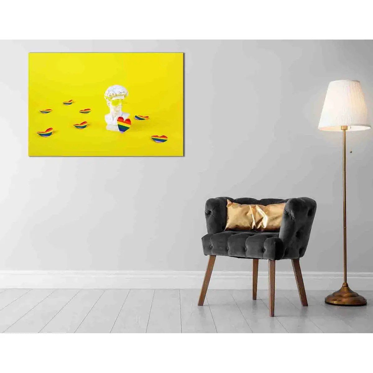 Rainbow Head With Sunglasses №2136 Ready To Hang Canvas Print 1