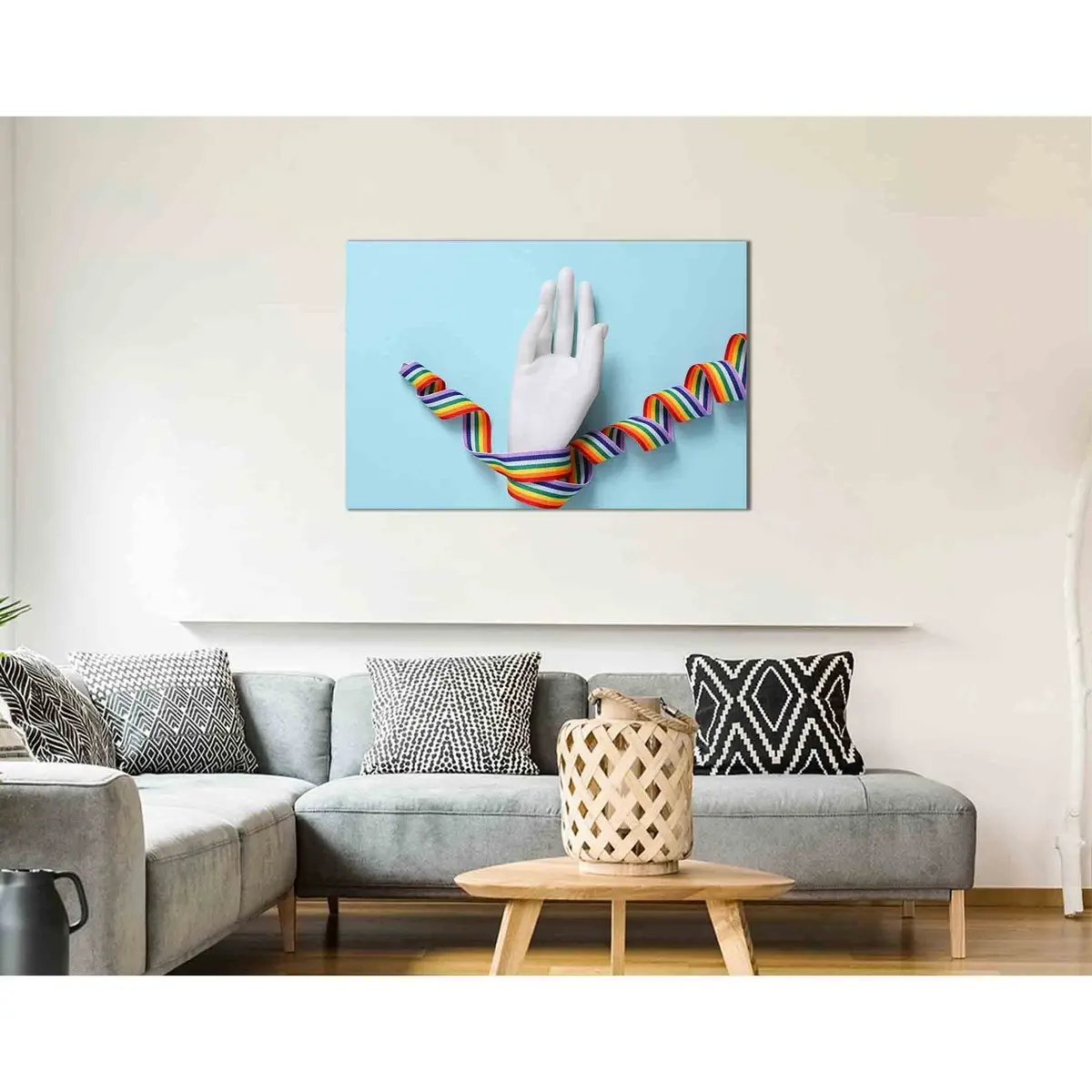Rainbow Lgbt Ribbon №2135 Ready To Hang Canvas Print 2