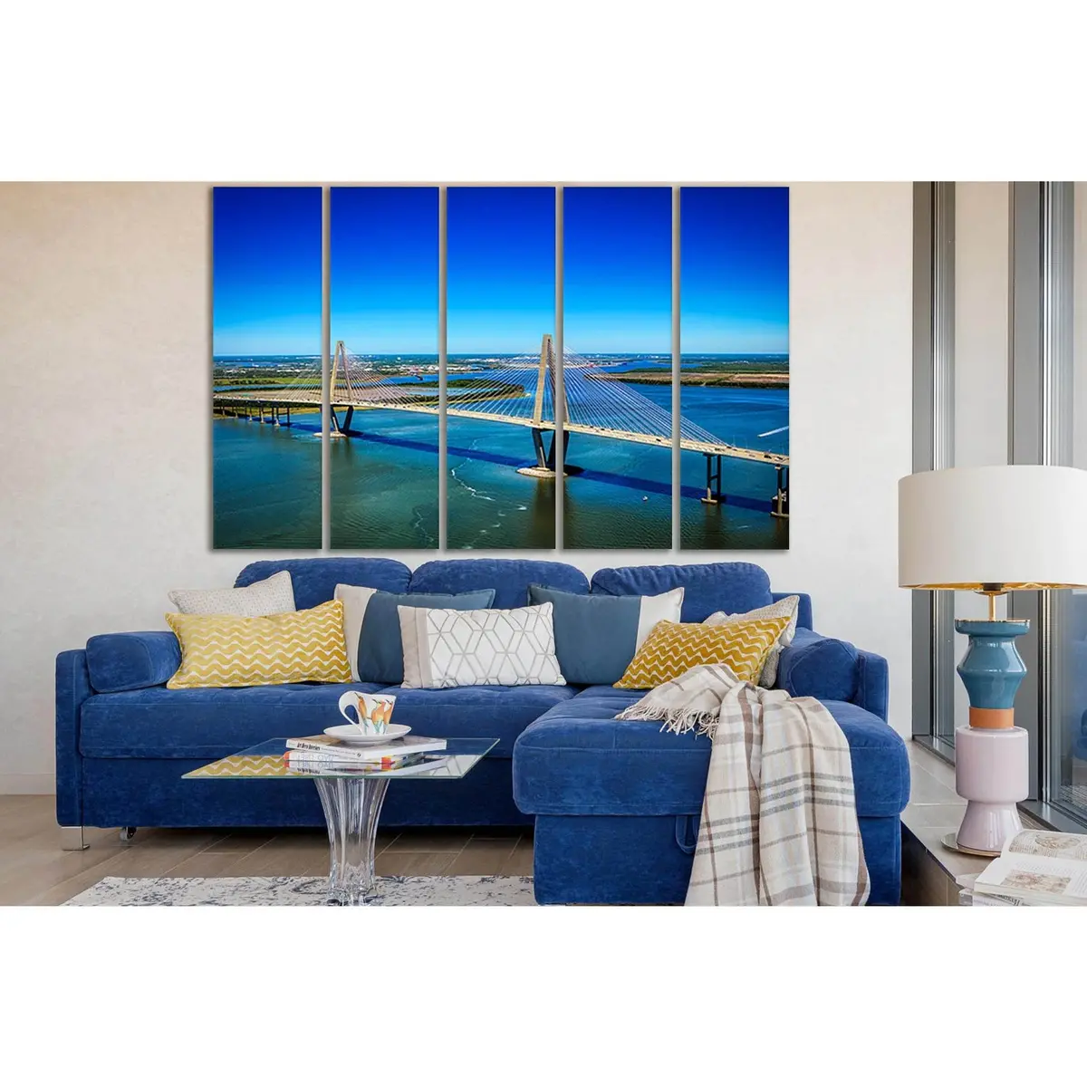 Ravenel Bridge & Cooper River Canvas Wall Art – Ready-to-Hang Print SL1114 - Image 3